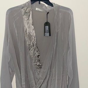 All Saints silk mini grey dress